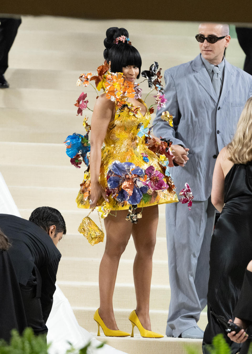 Nicki Minaj Goes Bold in Yellow with Pointed Pumps on the 2024 Met Gala ...