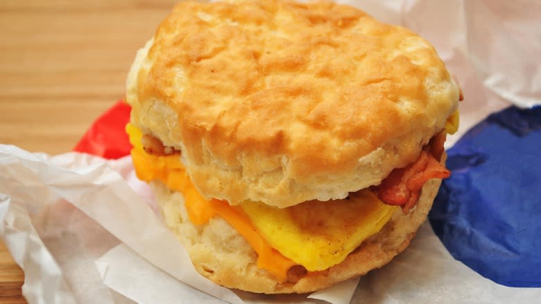 bacon, egg, cheese biscuit