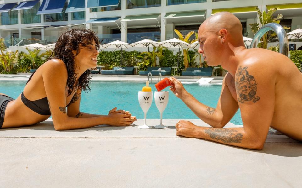 couple enjoying ice cream at W hotel Ibiza