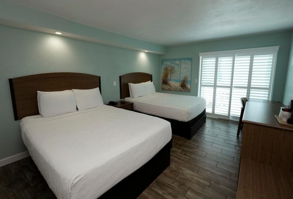 A look at one of the newly renovated rooms at the Boardwalk Inn & Suites at International Speedway Boulevard and State Road A1A in Daytona Beach.