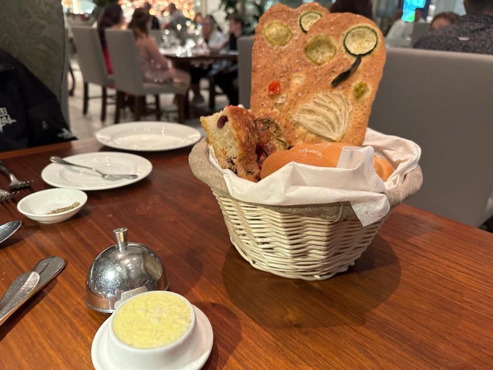 Bread basket at Martha Stewart Las Vegas restaurant, The Bedford
