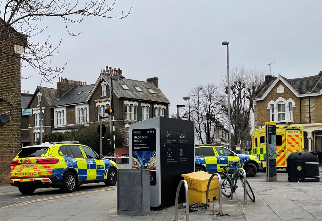 Emergency services in Leyton, east London on Monday (Alistair Mason/PA) (PA Wire)