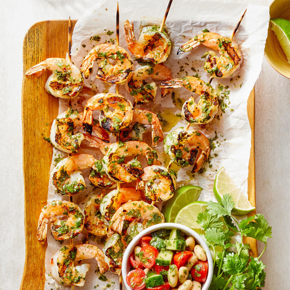 Easy Grilled Shrimp with Cilantro Salsa Verde