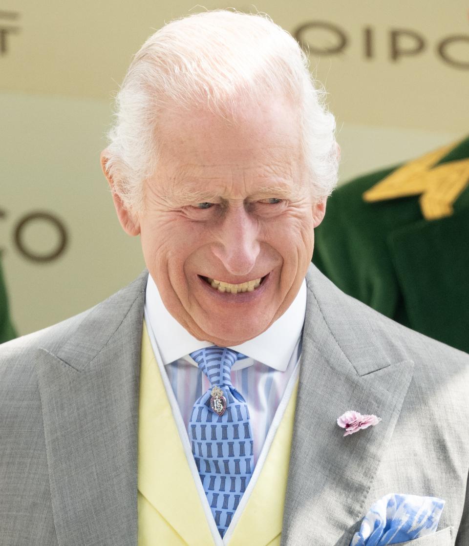 King Charles appeared to be in high spirits at the first day of Royal Ascot yesterday . (WireImage)