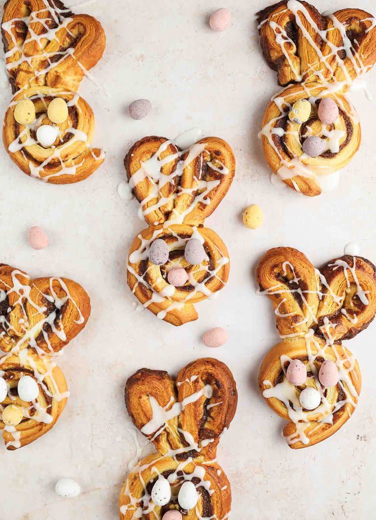 <p><a href="https://www.delish.com/uk/easter/" rel="nofollow noopener" target="_blank" data-ylk="slk:Easter;elm:context_link;itc:0" class="link ">Easter</a> celebrations call for one thing... a cinnabunny! Using just two ingredients, this recipe is infinitely customisable and so easy to make. Not to mention, it's a great one for making with the kids.</p><p>Get the <a href="https://www.delish.com/uk/cooking/recipes/a39133204/cinnabunnies/" rel="nofollow noopener" target="_blank" data-ylk="slk:Cinnabunnies;elm:context_link;itc:0" class="link ">Cinnabunnies</a> recipe.</p>