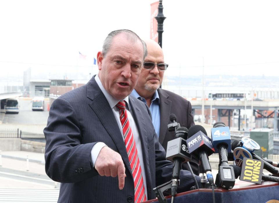 Staten Island Borough President Vito Fossella slammed the MTA Wednesday after it was revealed its threatening to restrict the use of the Verrazano-Narrows Bridge for the NYC Marathon. Brigitte Stelzer