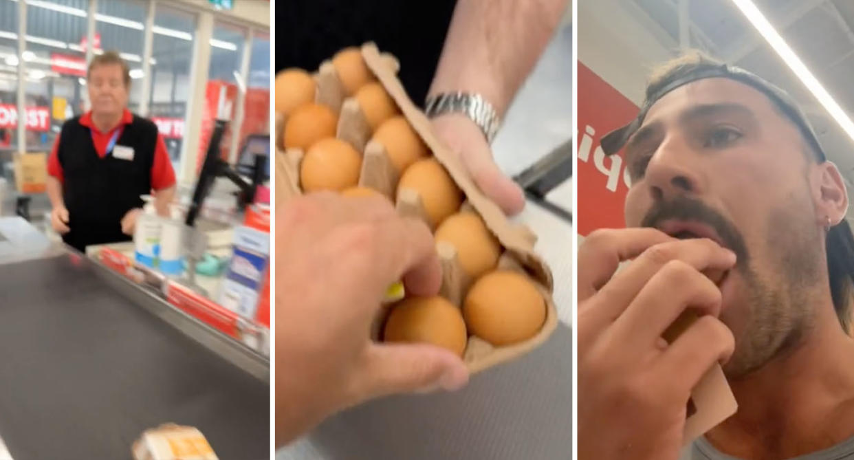 The Coles worker entertained the prank, much to the joy of those on TikTok.