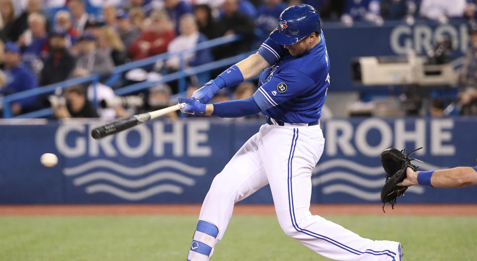 Justin Smoak has been on point all season long for the Blue Jays. (Tom Szczerbowski/Getty Images)