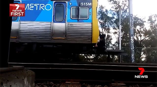 The train hit speeds of up to 70km/h. Source: 7 News