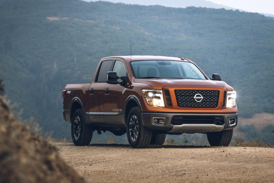 This undated photo provided by Nissan shows the 2019 Nissan Titan XD. (Nissan North America via AP)