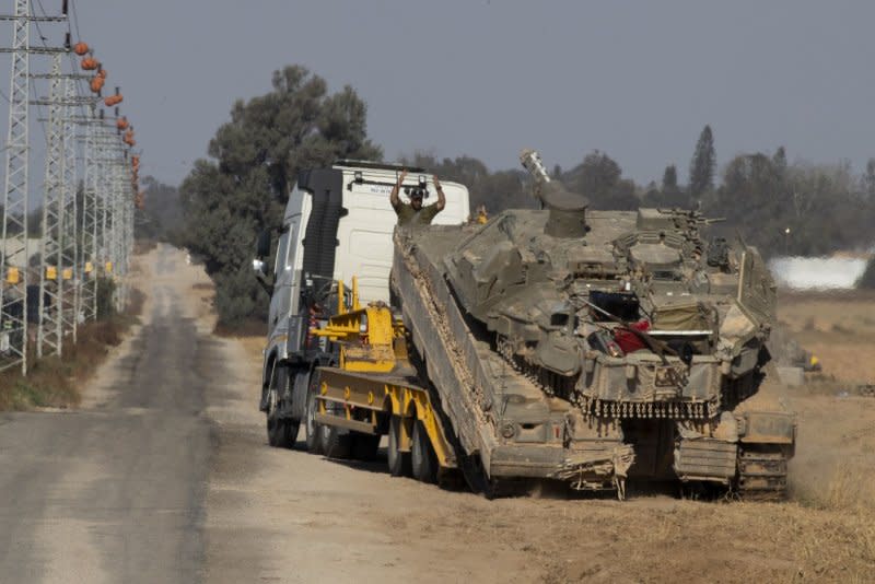 Israeli officials say the evacuations are necessary to limit civilian casualties as the country’s military prepares for an all-out ground offensive in Rafah. Photo by Jim Hollander/UPI