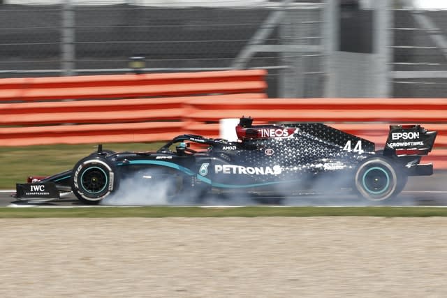 Mercedes driver Lewis Hamilton had to settle for second place 