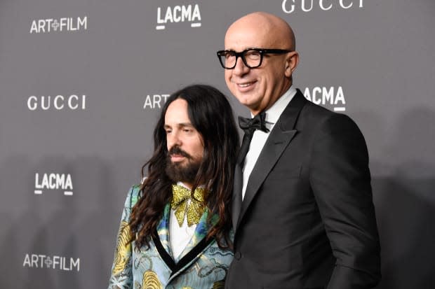 Gucci Creative Director Alessandro Michele with brand CEO and President Marco Bizzarri. Photo: Frazer Harrison/Getty Images