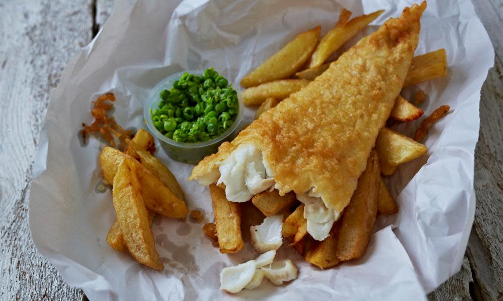 North Sea cod in fish and chips