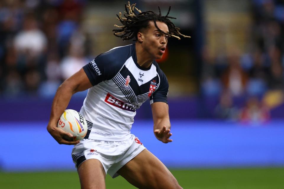 Dom Young has scored eight tries to help England into the Rugby League World Cup semi-finals (Getty Images)