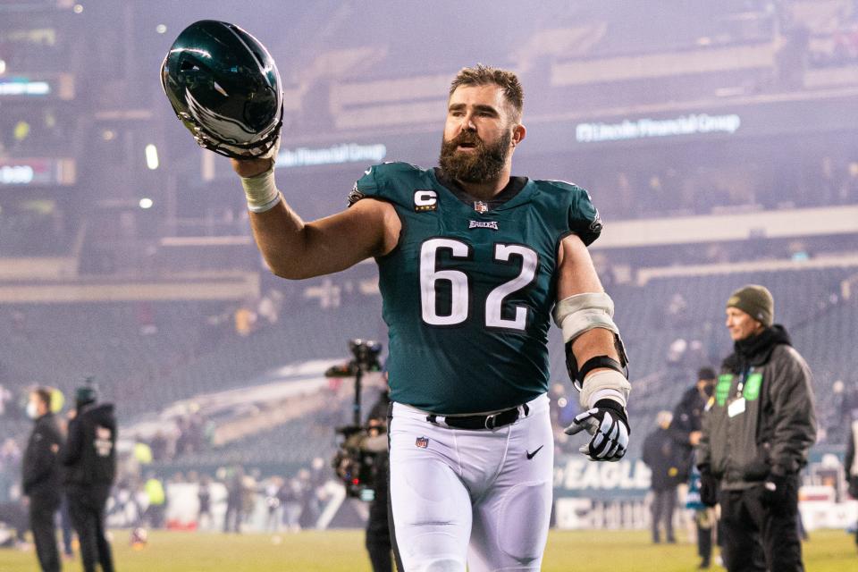 Dec. 21, 2021: Jason Kelce walks off the field after the Philadelphia Eagles' victory against the Washington Football Team at Lincoln Financial Field.