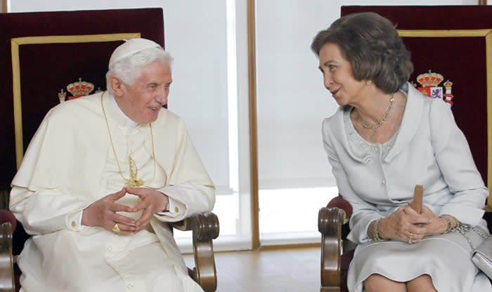 Benedicto XVI y la reina Sofía