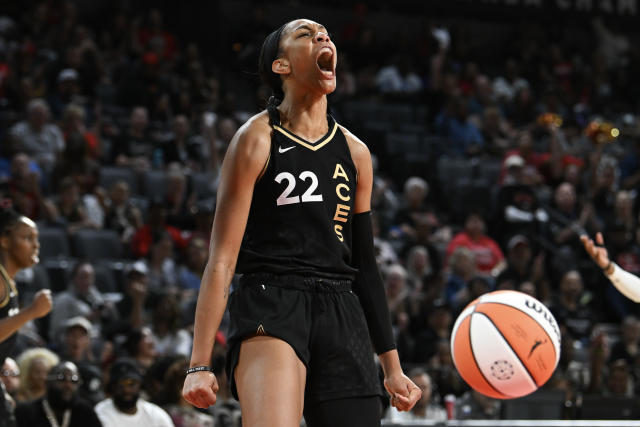 A'ja Wilson, who helped the Las Vegas Aces win their 1st WNBA