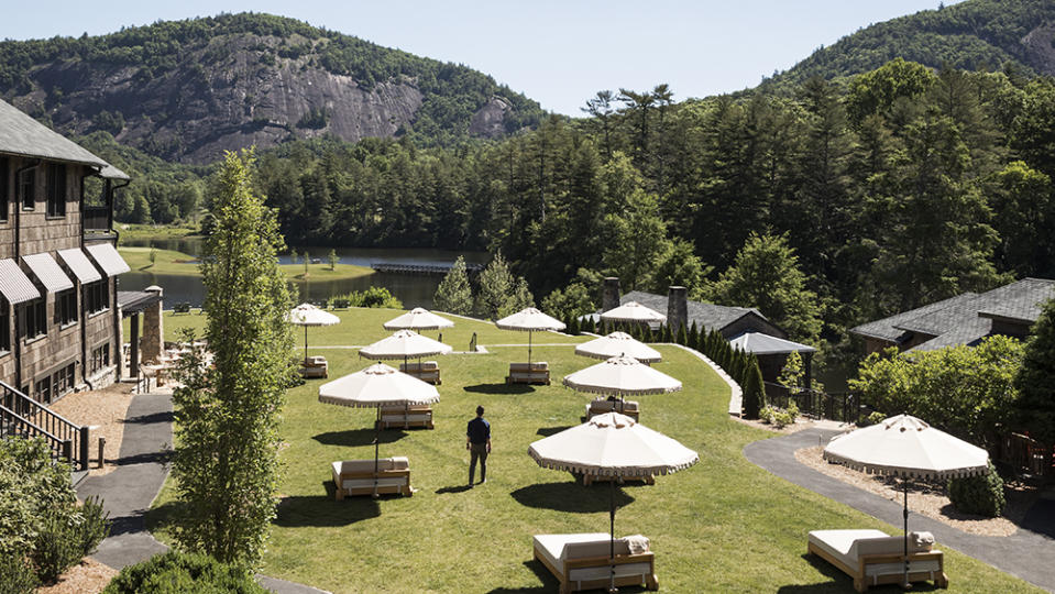 Daybeds offer a view of the lake and mountains. - Credit: Ball & Albanese