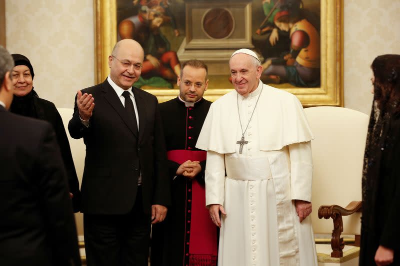 Pope Francis meets Iraqi President Barham Salih at the Vatican