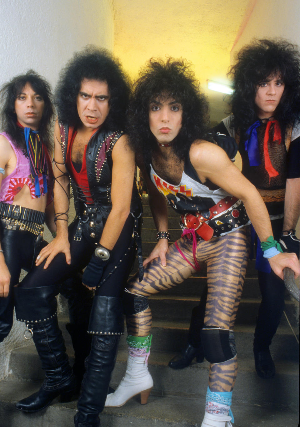 Vinnie Vincent, Gene Simmons, Paul Stanley, and Eric Carr, November 1983. (Fryderyk Gabowicz/picture alliance via Getty Images)