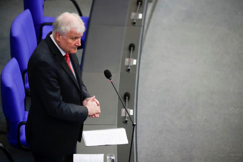 Interior Minister Horst Seehofer attends a session of Bundestag, in Berlin