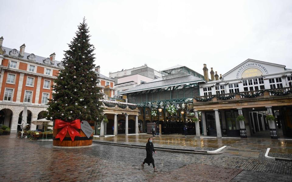 Covent Garden in central London, normally a tourist destination, is all but deserted - Justin Tallis/ AFP