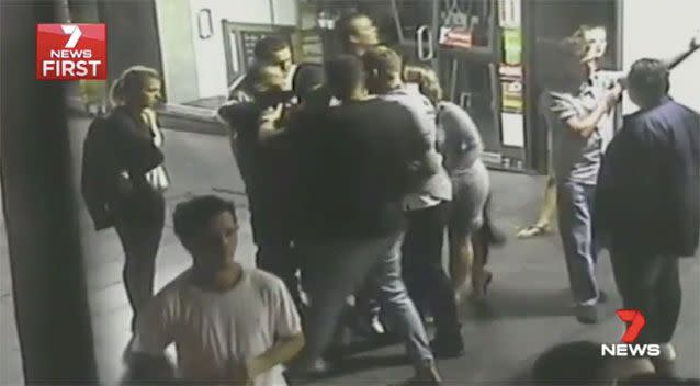 The dispute was captured on CCTV. Source: 7 News