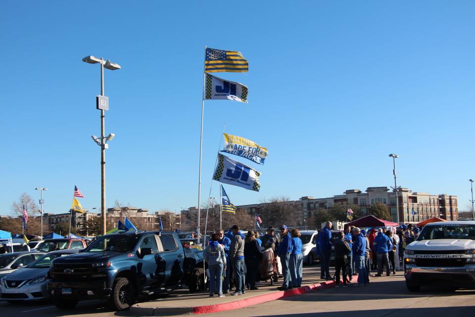 South Dakota State fans tailgate before Sunday's national championship.