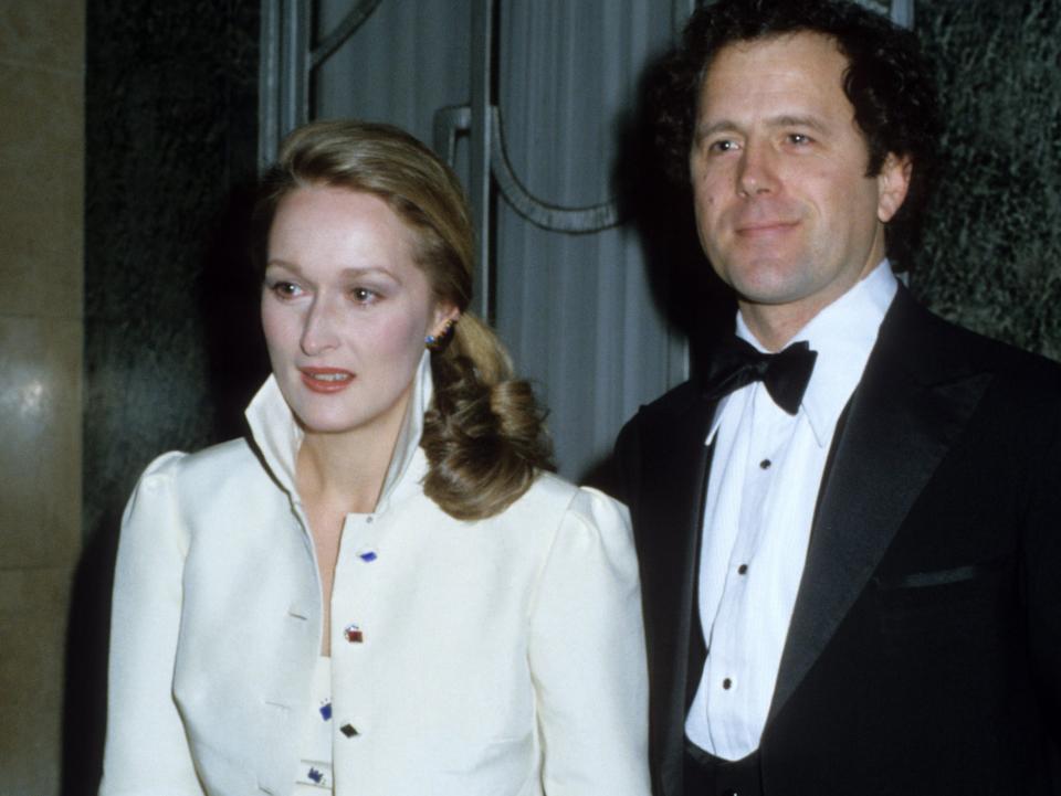 Meryl Streep and husband Don Gummer photographed together in 1980 at Claridges Hotel in London, UK.