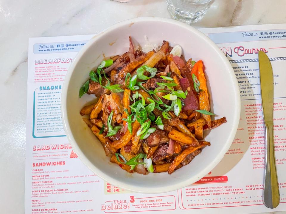 rihanna's favorite dish Lomo Saltado at Coppelia in new york city