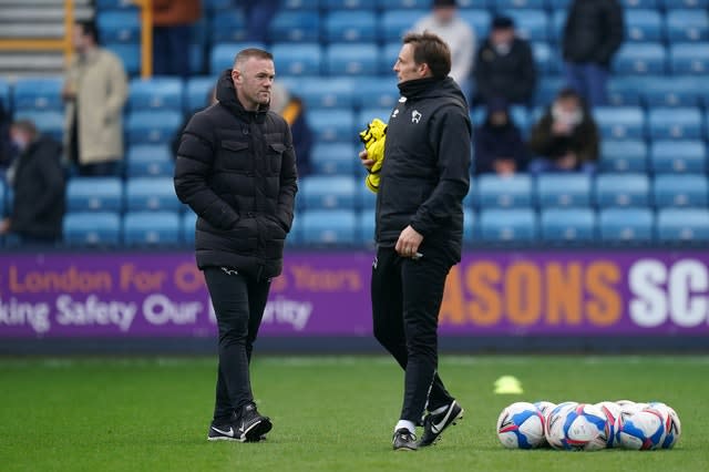 Wayne Rooney took charge of Derby at Millwall 