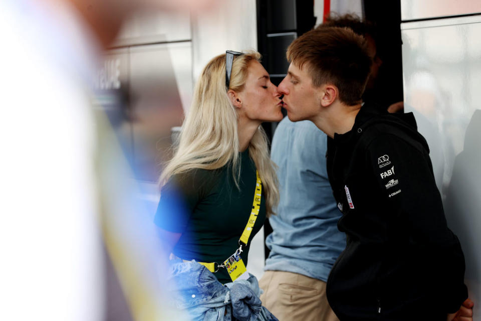 A personal Tour de France moment for Pogacar and  his partner Urška Žigart