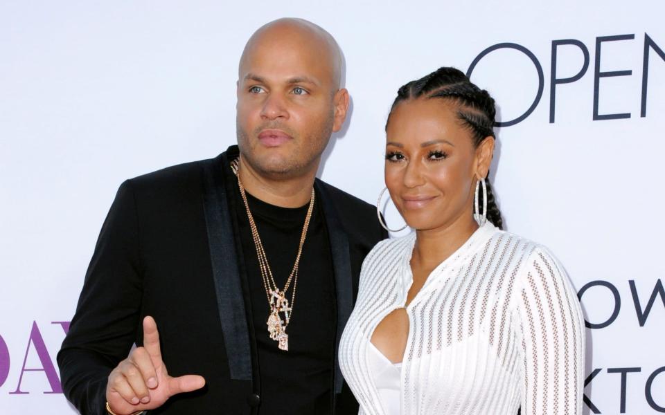 Stephen Belafonte and his wife Mel B arrive at the Los Angeles premiere of