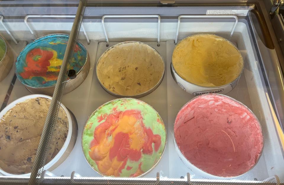 A variety of ice cream flavors is available at East Nashville Cream & Bean, a new ice cream and coffee shop in the Cleveland Park neighborhood of East Nashville, Tenn. on Jan. 3, 2024.