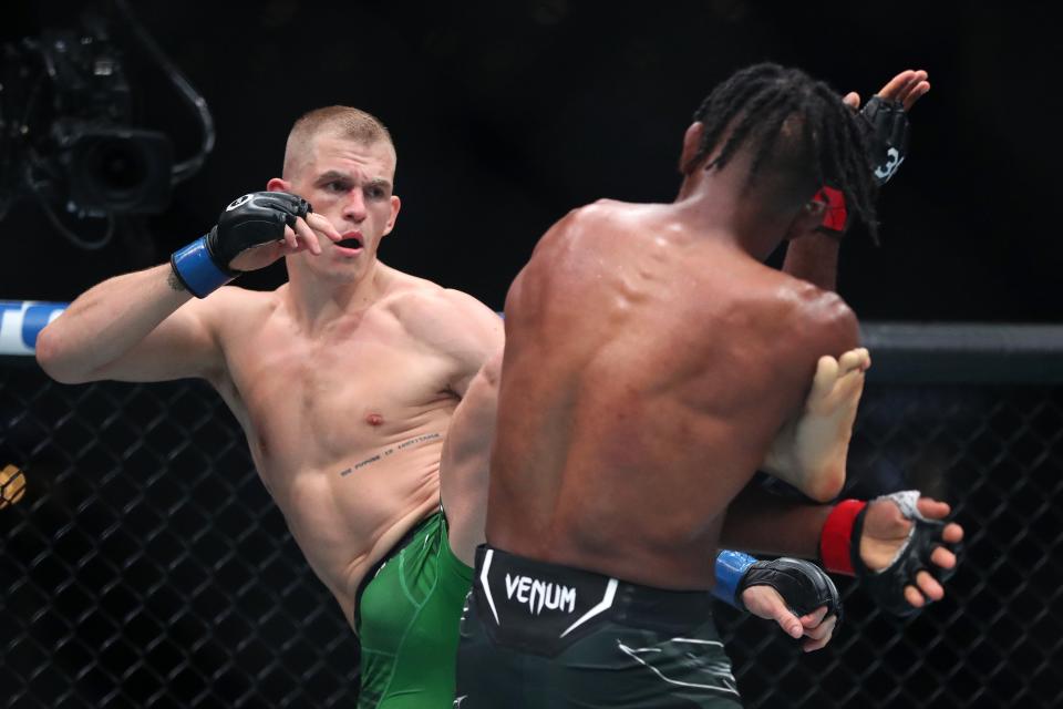 Ian Machado Garry, left, outclassed Neil Magny to ease to a decision win (Getty Images)