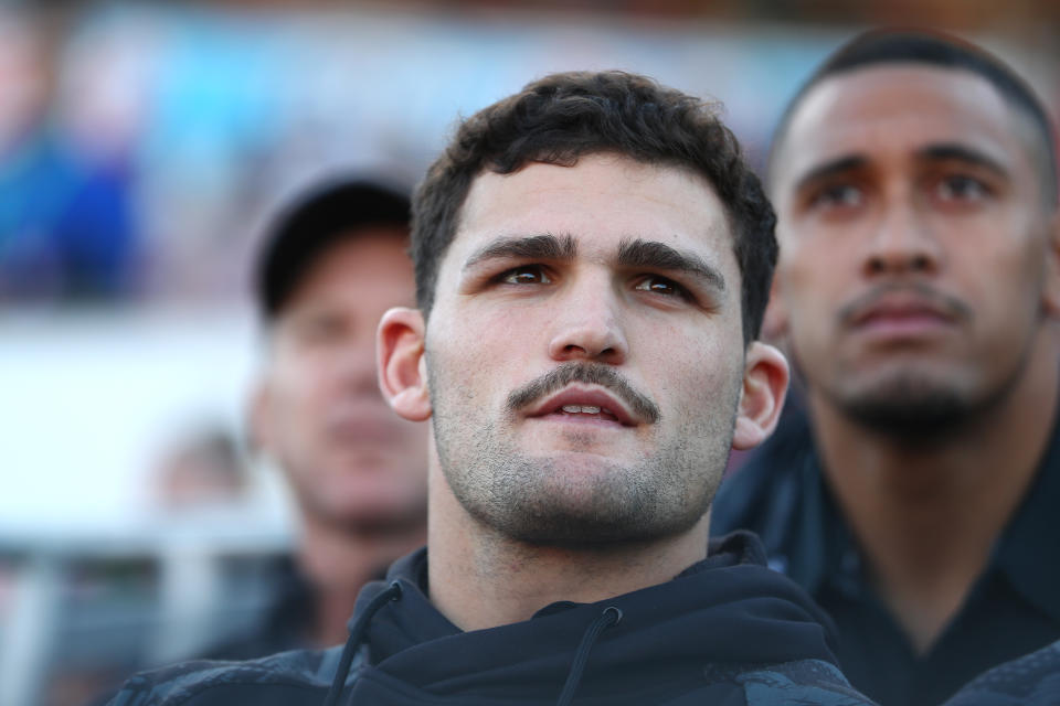  Nathan Cleary watches on.