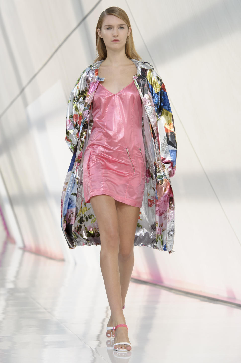 A model wears a design created for Preen by Thornton Bregazzi during London Fashion Week Spring/Summer 2014, at the Natural History Museum in central London, Sunday, Sept. 15, 2013. (Photo by Jonathan Short/Invision/AP)