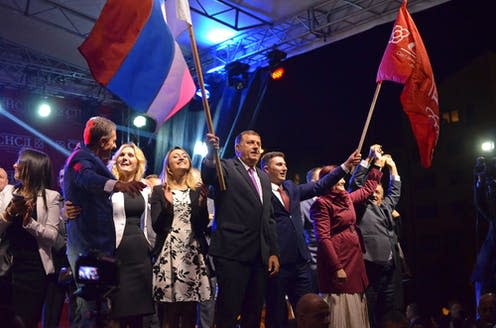 <span class="caption">The Serb leader in Bosnia & Herzogovina, Milorad Dodik, has been an outspoken supporter of Russia's president Vladimir Putin.</span> <span class="attribution"><span class="source">RSplaneta/Shutterstock</span></span>