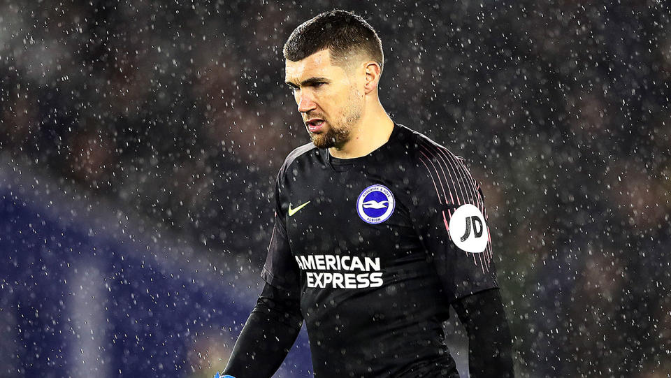 Former Arsenal winger Perry Groves apologised after a comment regarding Mat Ryan's (pictured) game against Sheffield United. (Getty Images)