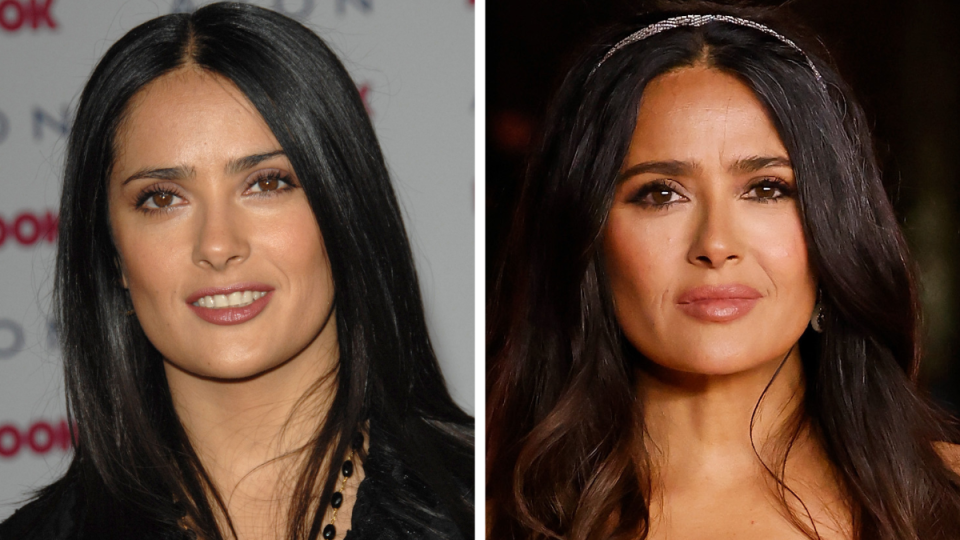 Salma Hayek Left: 2006; Right: 2023