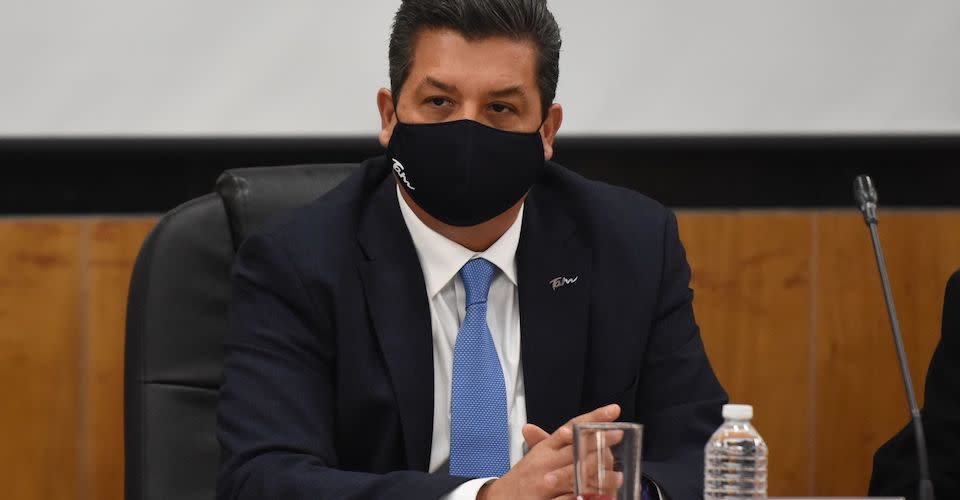 Francisco Javier Cabeza de Vaca, gobernador de Tamaulipas, durante la reunión con Diputados.