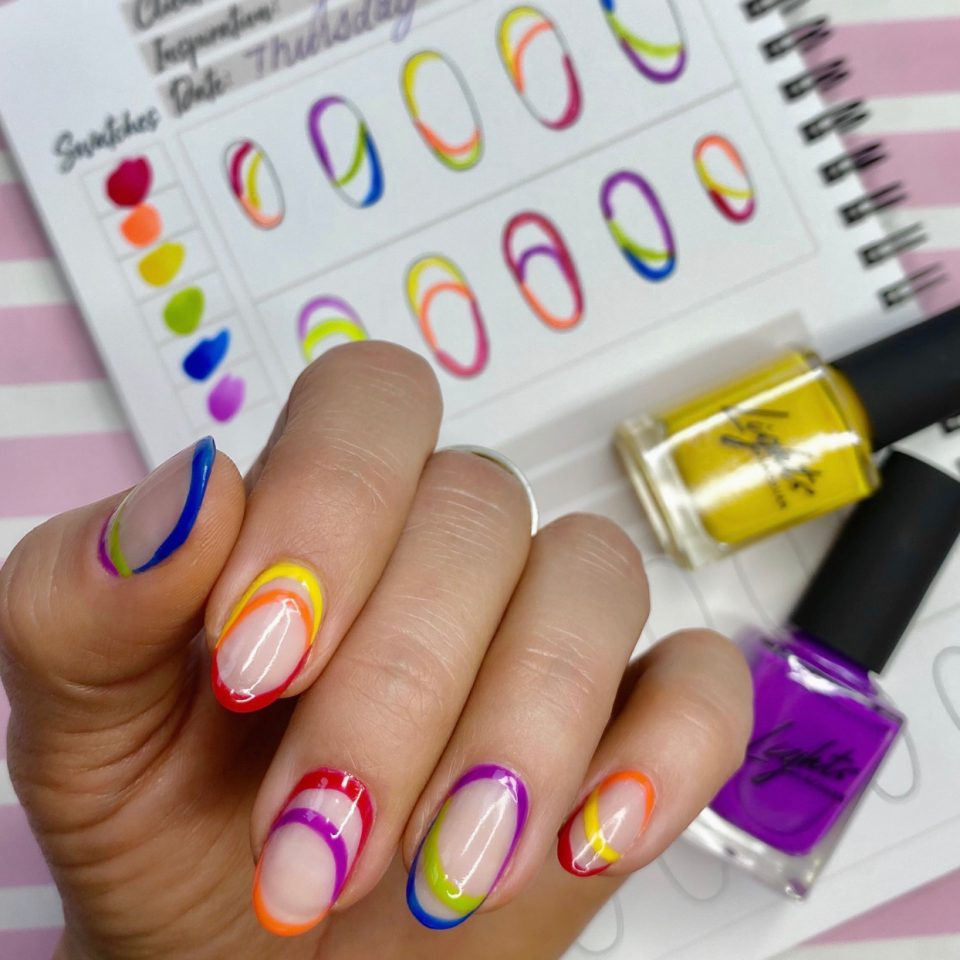 Saint Patrick's Day Nail Art - Rainbow Stripes