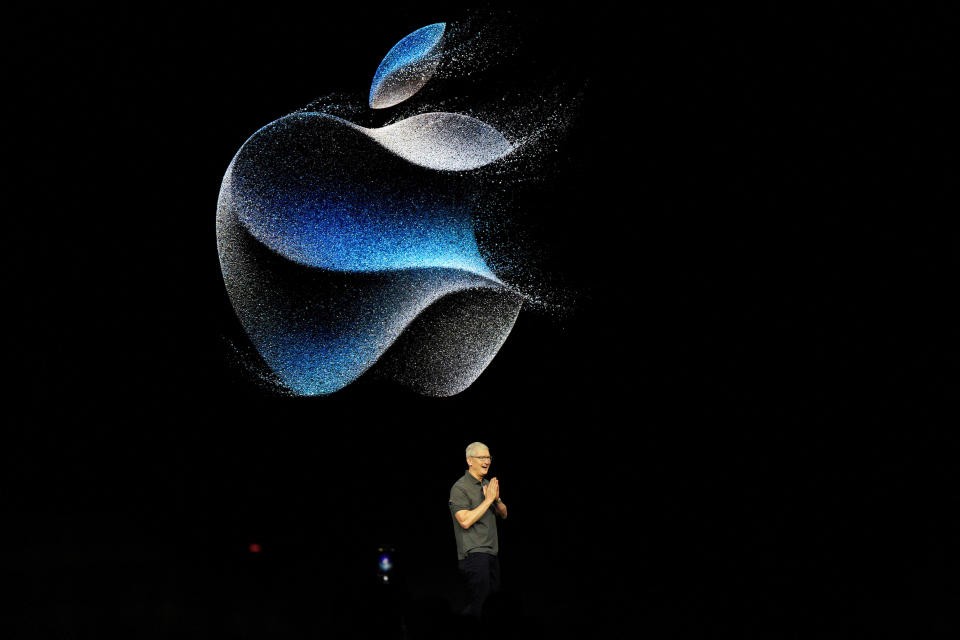 Apple CEO Tim Cook attends the 'Wonderlust' event at the company's headquarters in Cupertino, California, U.S. September 12, 2023. REUTERS/Loren Elliott