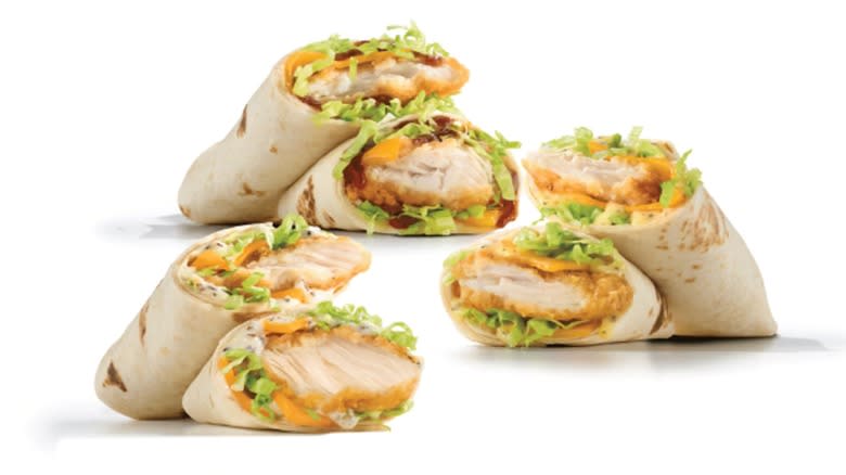 Three Arby's Chicken Wraps