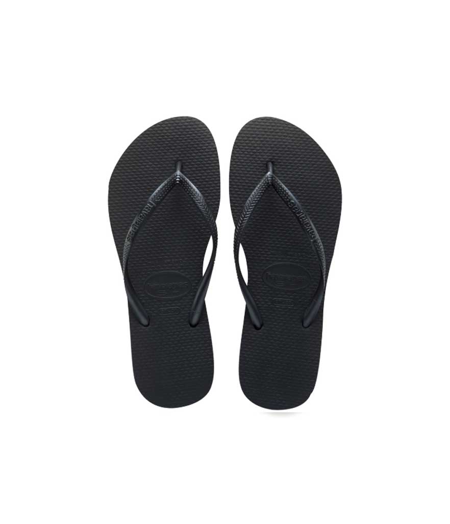 <p>If you love this trend, Havaianas is the one-stop shop for flip-flips, offering them in a variety of colors, prints, and even some of your favorite sports team logos.<br>Slim Flip-Flops Black, $26, <a rel="nofollow noopener" href="https://fave.co/2NIZUhi" target="_blank" data-ylk="slk:havaianas.com" class="link ">havaianas.com</a> </p>