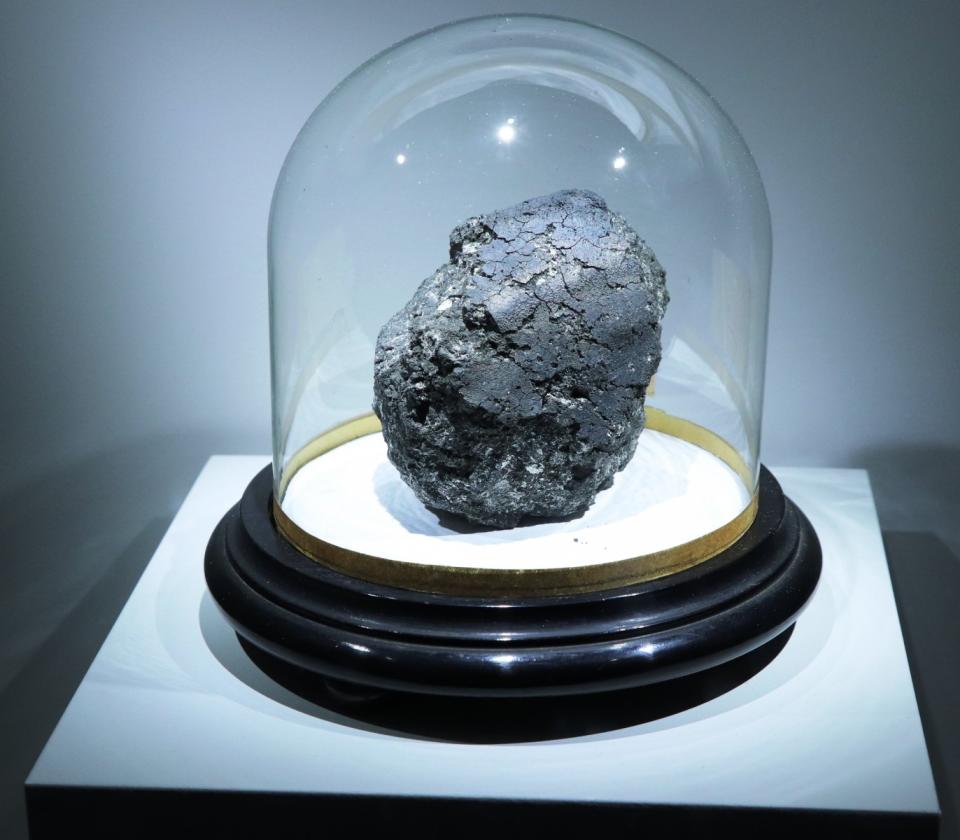 Organic matter inside meteorites like this Orgueil carbonaceous meteorite that fell in 1864 in southwest France, could hold clues about the origin of life on Earth. Source: K H Joy, University of Manchester.