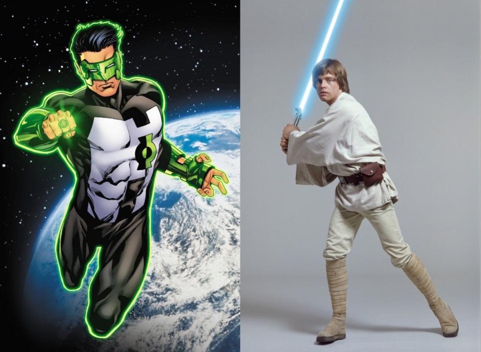 Kyle Rayner, the "Last Green Lantern," and Luke Skywalker in A New Hope, the "Last Jedi." 