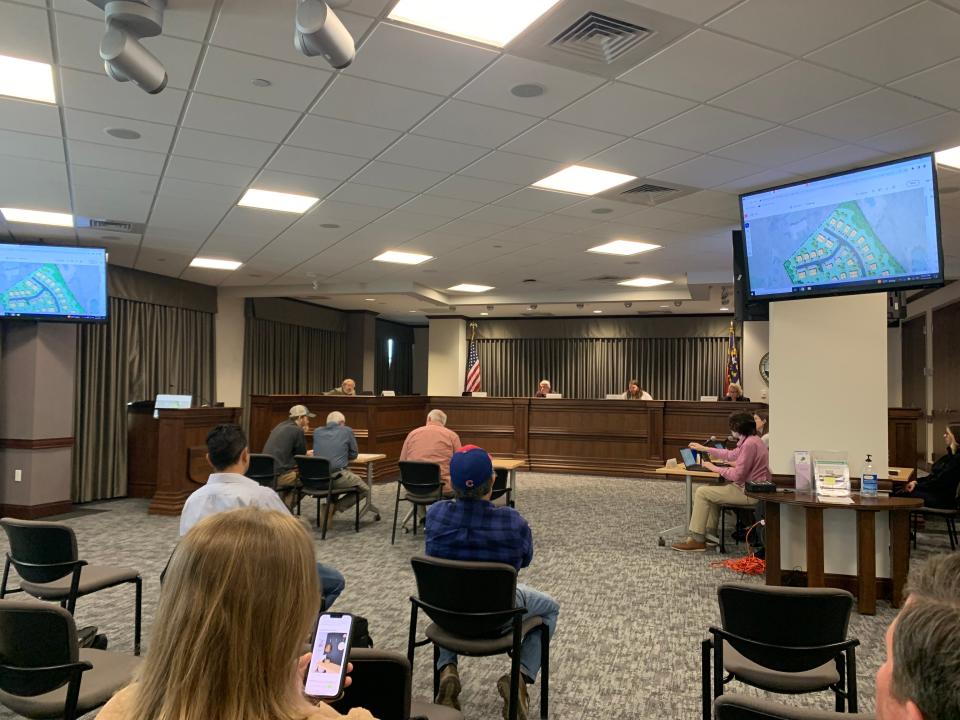 Members of the Board of Adjustment hear on the Pentland Hills development on Feb. 14, 2024.