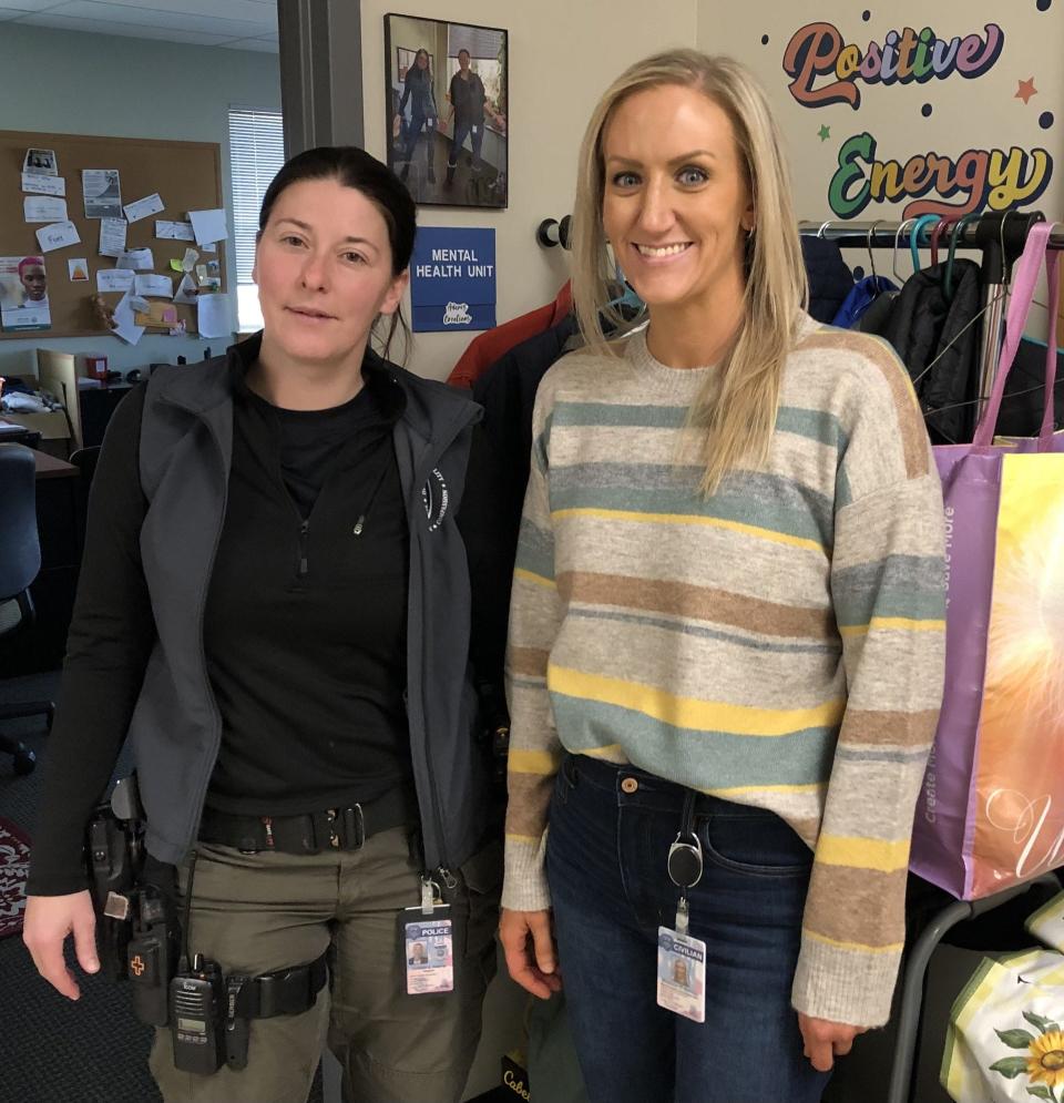 Sgt. Colleen Adams, left, and mental health clinician Shannon Bentley are two members of the Sanford Police Department's Mental Health Unit, which is committed to helping homeless people in the community, as well as those facing other struggles.